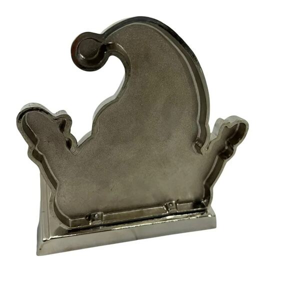 Vintage 7 in. Lacquer Stocking Hanger Set Santa Snowman - Picture 3 of 6